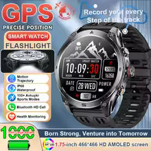 2025 New 1000mAh Large Battery GPS Outdoor Sports Smart Watch Men Compass BT Call Health Monitoring 10ATM Waterproof Smartwatch