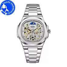MARK FAIRWHALE Mechanical Watches for Man Moon Phase Tourbillon Stainless Steel Waterproof Automatic Movement Luxury Men Watch