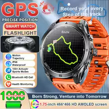 2025 New 1000mAh Large Battery GPS Outdoor Sports Smart Watch Men Compass BT Call Health Monitoring 10ATM Waterproof Smartwatch