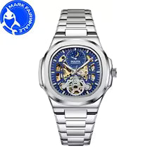 MARK FAIRWHALE Mechanical Watches for Man Moon Phase Tourbillon Stainless Steel Waterproof Automatic Movement Luxury Men Watch